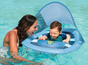 Baby Springfloat with Sun Canopy - Blue Sea Monster