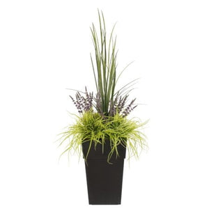Artificial Lavender and Greenery Outdoor Flower Arrangement