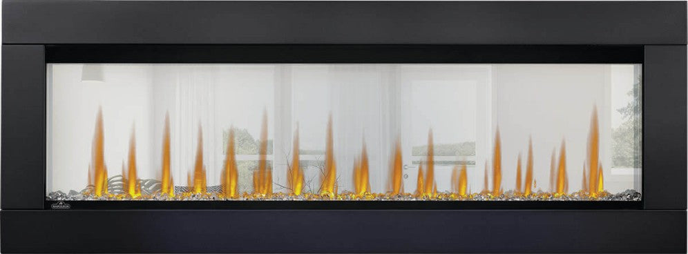 Clearion see through electric fireplace