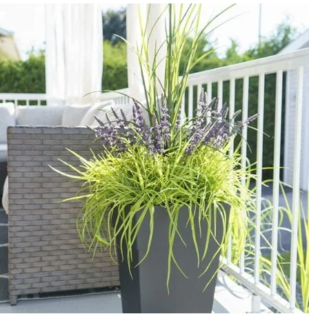 Artificial Lavender and Greenery Outdoor Flower Arrangement