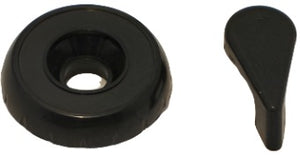 14932 KNOB, VALVE, 100% SHUT OFF, BLACK, SMOOTH - NOTCHED WITH TEAR DROP HANDLE